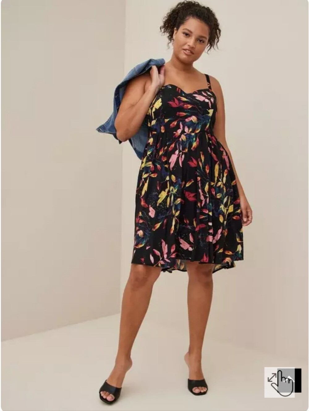 🌼 2/ $50 🌼 Torrid Women's Black Floral Dress